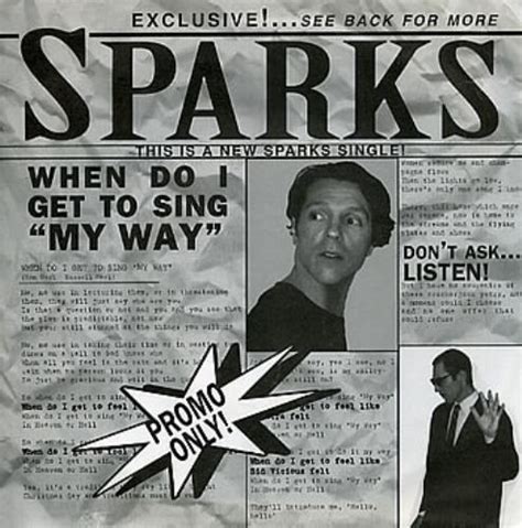 Sparks When Do I Get To Sing My Way Us Promo 7 Vinyl Single 7 Inch
