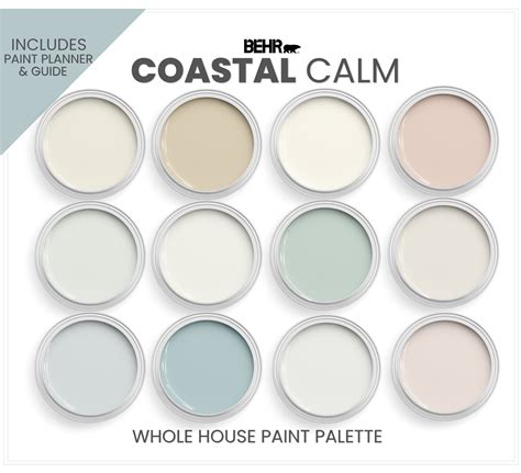 Behr Coastal Paint Colors This Color Palette Includes Behr Etsy Hong Kong