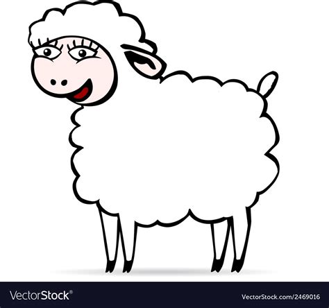 Sheep Smiling Royalty Free Vector Image Vectorstock