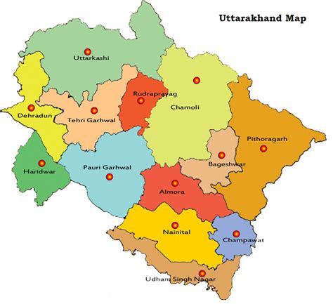 Tourist Places In Uttarakhand Uttarakhand Map