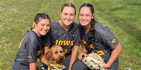 Stress Strikes Out Meet The Hawkeye Softball Teams Canine Companion