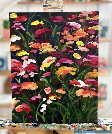 Acrylic Painting How To Paint Wildflowers With Acrylic Paint On Canvas