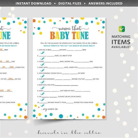 Learn vocabulary, terms and more with flashcards, games and other study tools. Name that baby tune game template, PRINTABLE shower game ...