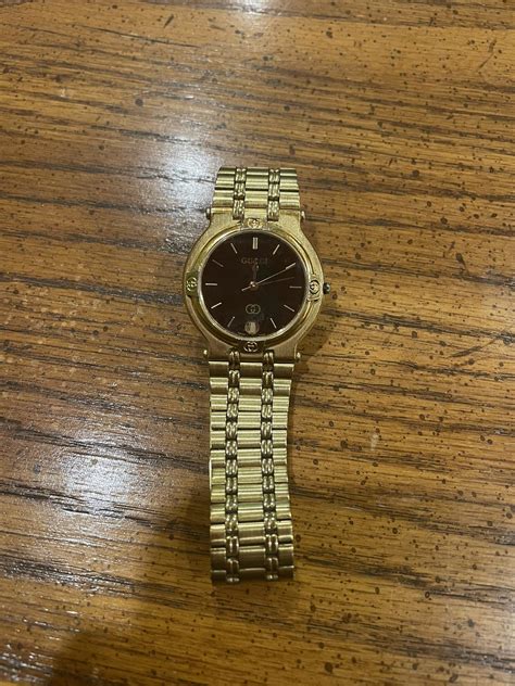 Gucci Gucci Watch 9200m Date Two Tone Black Gold Swiss Made Grailed