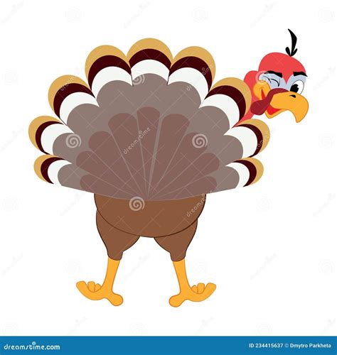 Funny Thanksgiving Turkey Bird Cartoon Character Illustration Stock