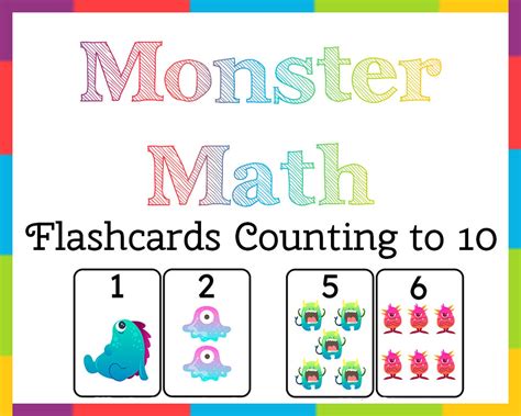Preschool Math Flashcards Counting 1 10 Flash Cards For Etsy