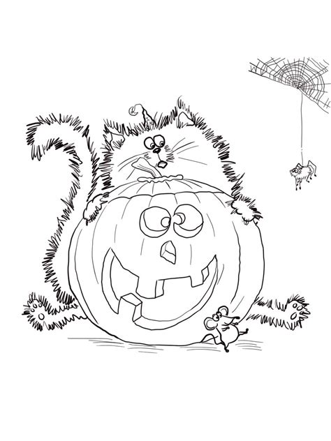 Free Drawing Of Halloween Cat Coloring Page Download Print Or Color