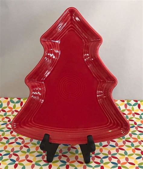 Fiestaware Scarlet Christmas Tree Plate Fiesta Red Holiday Serving Dish Nwt