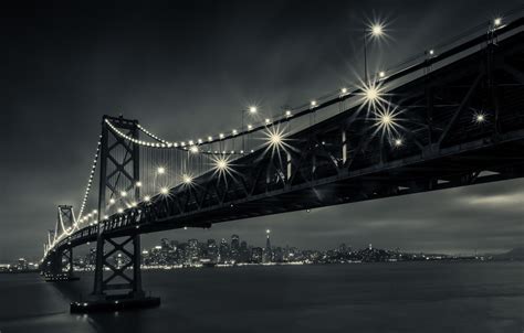 Free Download Wallpaper Night Bridge The City Lights Ca San Francisco