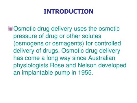 Ppt Osmotic Drug Delivery System Powerpoint Presentation Free