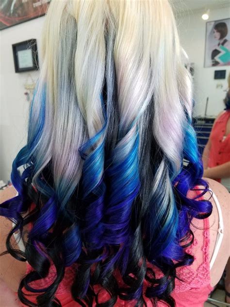 Amanda With Blonde On Top Fading Into Pink Blue And Purple Hair