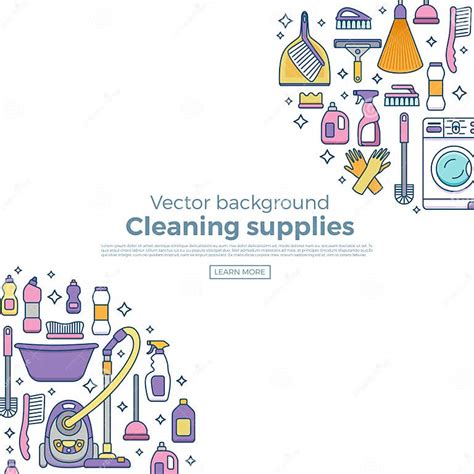 Household Cleaning Supplies Stock Vector Illustration Of Flat Glove