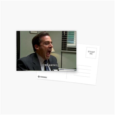 The Office Meme Michael Scott Screaming Postcard By Trrylovesyogurt