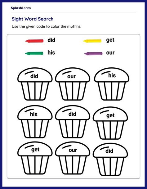 Sight Words Worksheets For Kindergarteners Online Splashlearn Page 2