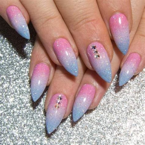 Pastel Bling Press On Nails Ombre False Nails Ombre Acrylic Nails