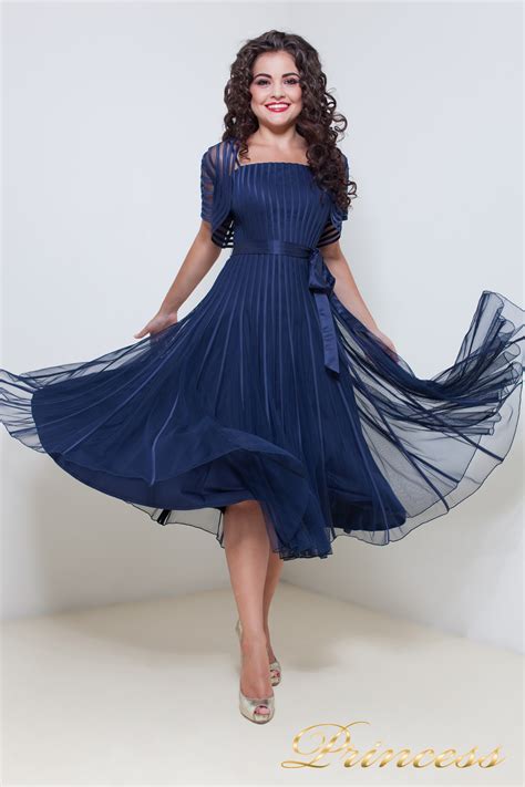 Купить вечернее платье 1208 синего цвета по цене 31500 руб в Москве в