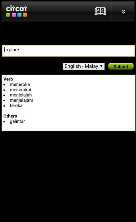 Free online translation from french, russian, spanish, german, italian and a number of other languages into english and back, dictionary with transcription, pronunciation, and examples of usage. Translate Malay to English: Cit Cat for Android - APK Download