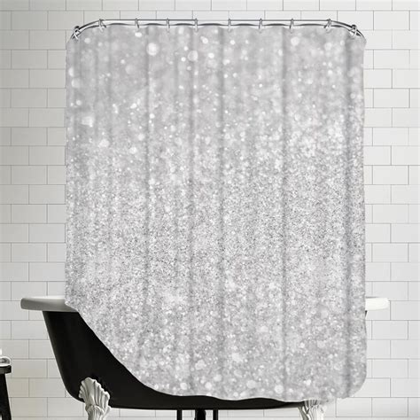 Shiny Glamour Luxury Single Shower Curtain Silver Shower Curtain