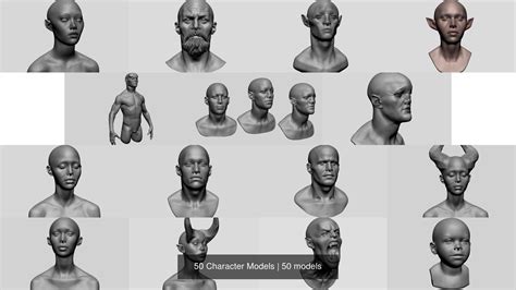 50 Character Models 3d Model Collection Cgtrader