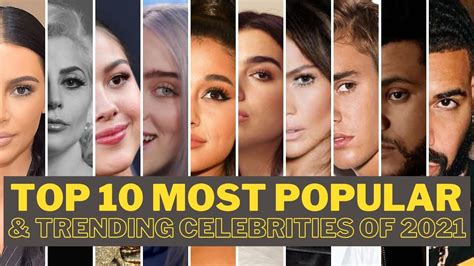 Top 10 Most Popular And Trending Celebrities Of 2021 Youtube