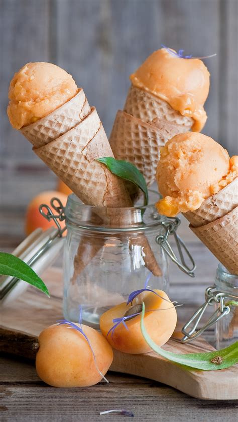 Wallpaper Ice Cream Apricot Delicious 4k Food 15365
