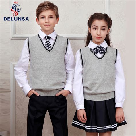 Wholesale Winter Custom School Uniform Kid V Neck Sweater Vest China