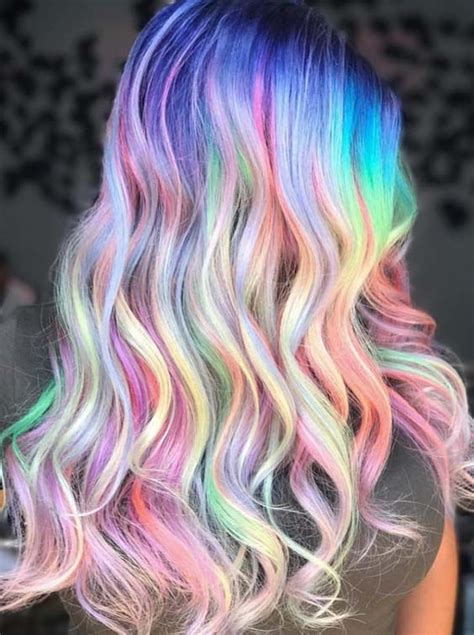 45 Best Pastel Holographic Rainbow Hair Color Ideas 2018