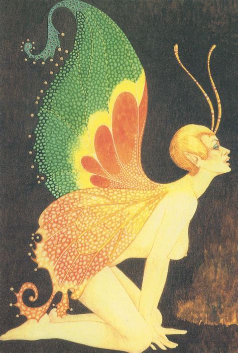 Butterfly Risque Nude Woman Fantasy Art Postcard Hippostcard