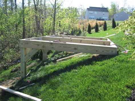 The original construction may have been faulty, or the process of leveling the shed varies depending on the foundation construction methods. building a shed on a big slope - The Garage Journal Board ...