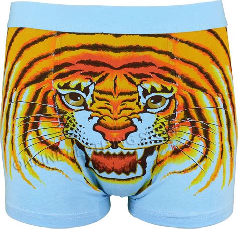 Mens Novelty Tiger Animal Print Cotton Boxer Boxer Shorts Underwear