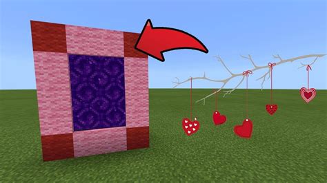 How To Make A Portal To The Valentines Dimension In Mcpe Minecraft Pe