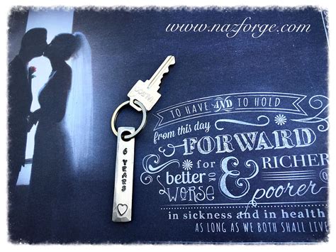 We may earn commission from the links on this page. 6th Year Iron Wedding Anniversary Keychain Gift Idea for ...