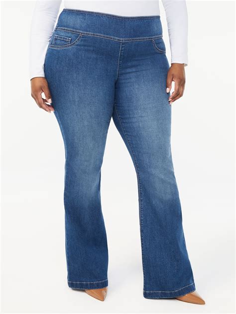Sofia Jeans Womens Plus Size Melisa Curvy Flare Pull On Jeans