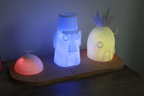 Bikini Bottom Lamps Spongebob Patrick Lights Home Decor Stl File 3d