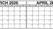 Free March April Calendar 2020 with Notes - One Platform For Digital ...