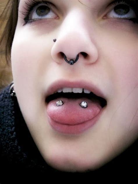 Tongue Piercing Pictures Aftercare Risks Price Horizontal