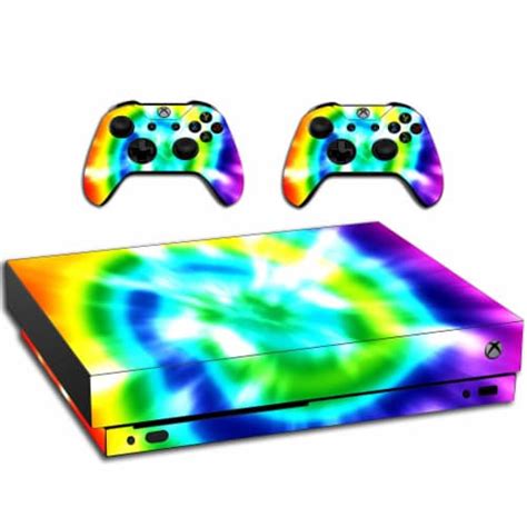 Vwaq Xbox One X Skin Tie Dye Vinyl Wrap Rainbow Decals For Console And