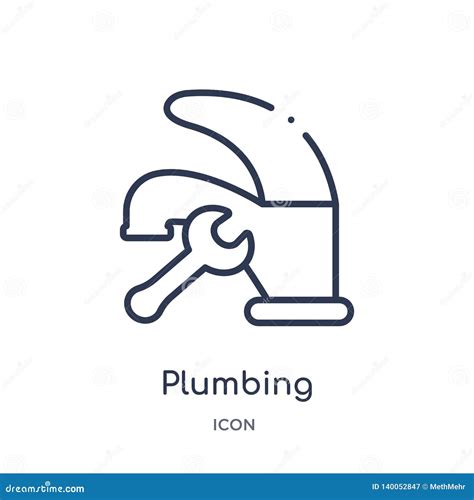Linear Plumbing Icon From Construction Tools Outline Collection Thin