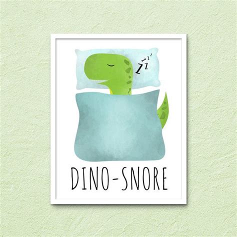 Dino Snore Punny Fun Printable 8x10 Digital Poster Print Puns Dinosaur