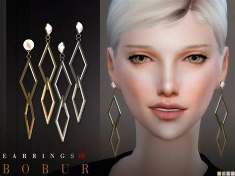 The Sims Resource Earrings 03 By Bobur3 • Sims 4 Downloads