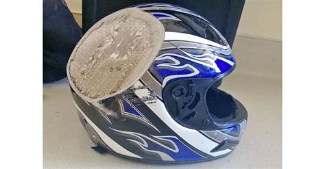 28 shocking photos of post crash helmets that are powerful reminders to always wear one 22 words
