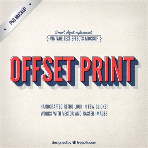 Vintage Offset Print Lettering Psd File Free Download