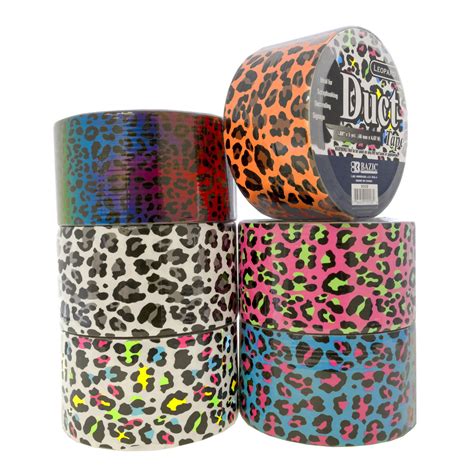 Bazic Printed Duct Tape Leopard Pattern 188 X 5 Yards 6 Pack
