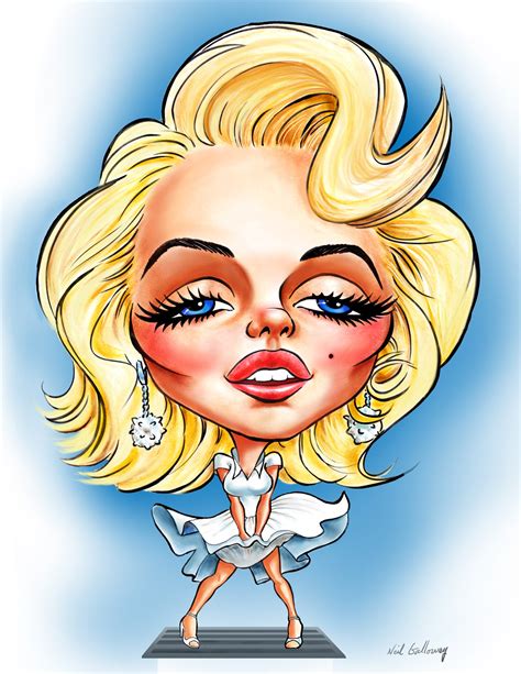 Neil Galloways Caricatures Marilyn Monroe