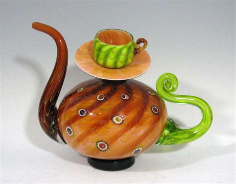 Christian Thirion Art Glass Teapot