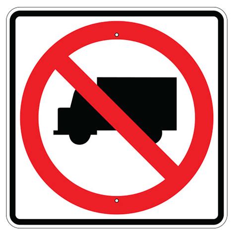 24 X 24 Aluminum No Trucks Allowed Symbol Sign R5 2s
