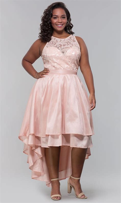 High Low Plus Size Wedding Guest Dress With Lace Plus Size Wedding