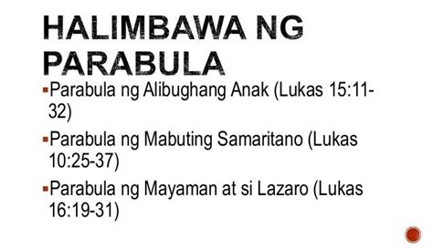 Parabula Kahulugan Elemento At Mga Halimbawa Aralin Philippines