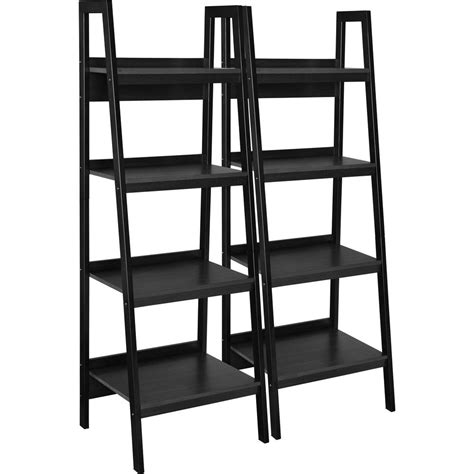 Ameriwood Ritter Black 4 Shelf Ladder Bookcase Bundle Set Of 2
