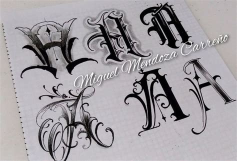 Miguel Mendoza Carreño Tattoo Lettering Lettering Alphabet Lettering